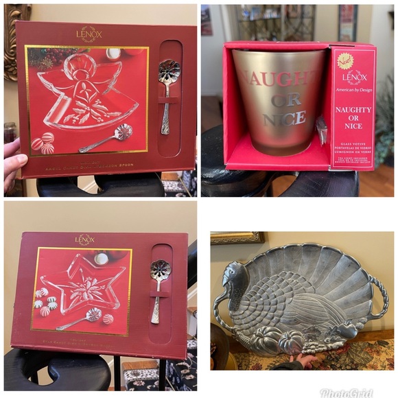 Lenox Holiday Christmas pattern sleigh- Original Made in the USA!  - Retired!. - Picture 10 of 16